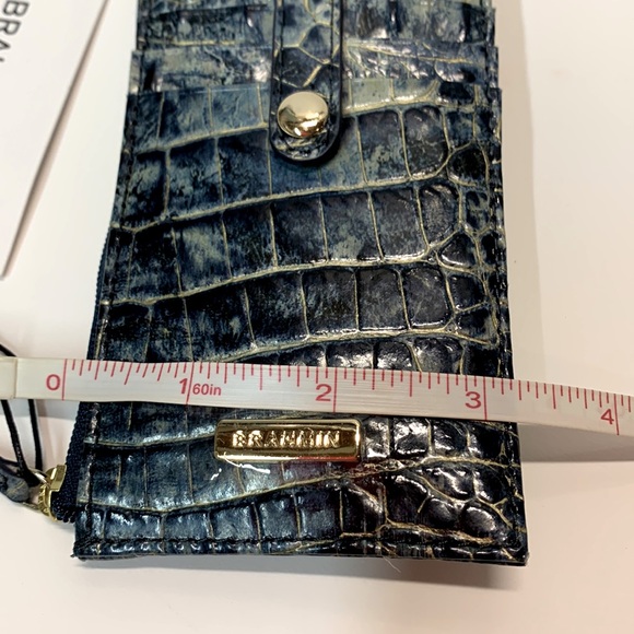 NWT🔥Beautiful Blue-Grey Brahmin Wallet slim size for small Brahmin Bags - Picture 9 of 11